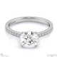 4 claw round pave band natural diamond engagement ring white gold with 9k white gold metal and round shape diamond