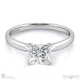 4 claw princess cut solitare natural diamond engagement ring platinum with platinum metal and princess shape diamond