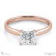 4 claw princess cut solitare lab grown diamond engagement ring rose gold with 18k rose gold metal and princess shape diamond