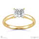 4 claw princess cut solitare natural diamond engagement ring yellow gold with 9k yellow gold metal and princess shape diamond