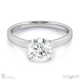 4 claw round cut solitare lab grown diamond engagement ring white gold with 9k white gold metal and round shape diamond
