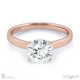 4 claw round cut solitare lab grown diamond engagement ring rose gold with 18k rose gold metal and round shape diamond