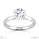 4 claw round cut solitare lab grown diamond engagement ring white gold with 9k white gold metal and round shape diamond