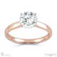 4 claw round cut solitare lab grown diamond engagement ring rose gold with 18k rose gold metal and round shape diamond