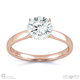 4 claw round cut solitare lab grown diamond engagement ring rose gold with 18k rose gold metal and round shape diamond