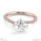 four 4 claw twist micro setting natural diamond engagement ring rose gold with 9k rose gold metal and round shape diamond