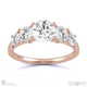 five natural diamond engagement ring rose gold with 9k rose gold metal and round shape diamond