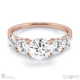 five natural diamond engagement ring rose gold with 9k rose gold metal and round shape diamond