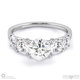 five natural diamond engagement ring white gold with 9k white gold metal and round shape diamond
