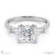 baguette princess trilogy natural diamond engagement ring white gold with 9k white gold metal and princess shape diamond
