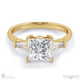 baguette princess trilogy natural diamond engagement ring yellow gold with 18k yellow gold metal and princess shape diamond