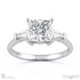 baguette princess trilogy natural diamond engagement ring white gold with 9k white gold metal and princess shape diamond