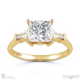 baguette princess trilogy natural diamond engagement ring yellow gold with 18k yellow gold metal and princess shape diamond