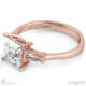 baguette princess trilogy lab grown diamond engagement ring rose gold with 9k rose gold metal and princess shape diamond