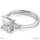 baguette princess trilogy natural diamond engagement ring white gold with 9k white gold metal and princess shape diamond