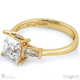 baguette princess trilogy natural diamond engagement ring yellow gold with 18k yellow gold metal and princess shape diamond