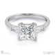 baguette princess cut 3 stone natural diamond engagement ring platinum with platinum metal and princess shape diamond