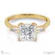 baguette princess cut 3 stone natural diamond engagement ring yellow gold with 9k yellow gold metal and princess shape diamond