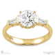 baguette round cut 3 stone natural diamond engagement ring yellow gold with 18k yellow gold metal and round shape diamond