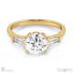 baguette round cut 3 stone natural diamond engagement ring yellow gold with 18k yellow gold metal and round shape diamond