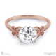 butterfly lab grown diamond engagement ring rose gold with 18k rose gold metal and round shape diamond