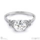butterfly natural diamond engagement ring white gold with 9k white gold metal and round shape diamond