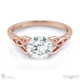 celtic infinity lab grown diamond engagement ring rose gold with 9k rose gold metal and round shape diamond