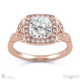 cushion leaf halo ring rose gold with 9k rose gold metal and cushion shape diamond