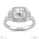 cushion leaf halo natural diamond engagement ring white gold with 9k white gold metal and cushion shape diamond