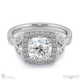 cushion leaf halo natural diamond engagement ring white gold with 9k white gold metal and cushion shape diamond