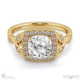 cushion leaf halo lab grown diamond engagement ring yellow gold with 9k yellow gold metal and cushion shape diamond