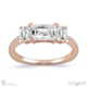 emerald cut 3 natural diamond trilogy engagement ring rose gold with 9k rose gold metal and emerald shape diamond