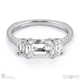 emerald cut 3 natural diamond trilogy engagement ring platinum with platinum metal and emerald shape diamond
