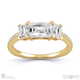 emerald cut 3 natural diamond trilogy engagement ring yellow gold with 9k yellow gold metal and emerald shape diamond