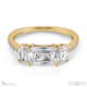 emerald cut 3 natural diamond trilogy engagement ring yellow gold with 9k yellow gold metal and emerald shape diamond