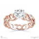 filigree twist natural diamond engagement ring rose gold with 18k rose gold metal and round shape diamond