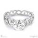 filigree twist natural diamond engagement ring white gold with 9k white gold metal and round shape diamond