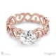 filigree twist natural diamond engagement ring rose gold with 18k rose gold metal and round shape diamond