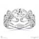 four claw solitaire filigree natural diamond engagement ring white gold with 18k white gold metal and round shape diamond
