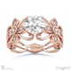 four claw solitaire filigree lab grown diamond engagement ring rose gold with 18k rose gold metal and round shape diamond