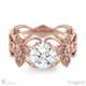 four claw solitaire filigree lab grown diamond engagement ring rose gold with 18k rose gold metal and round shape diamond