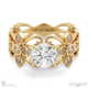 four claw solitaire filigree natural diamond engagement ring yellow gold with 18k yellow gold metal and round shape diamond