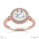 floral tube set lab grown diamond halo engagement ring rose gold with 18k rose gold metal and round shape diamond