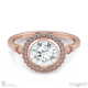 floral tube set lab grown diamond halo engagement ring rose gold with 18k rose gold metal and round shape diamond