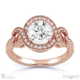 halo crossover infinity engagement ring rose gold with 9k rose gold metal and round shape diamond