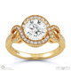 halo crossover infinity engagement ring yellow gold with 9k yellow gold metal and round shape diamond