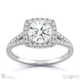 a split band halo engagement ring platinum with platinum metal and round shape diamond