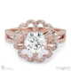 the petal heart halo lab grown diamond engagement ring rose gold with 18k rose gold metal and round shape diamond