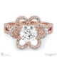 heart halo split band natural diamond engagement ring rose gold with 9k rose gold metal and round shape diamond