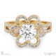 heart halo split band natural diamond engagement ring yellow gold with 9k yellow gold metal and round shape diamond
